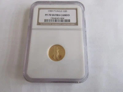 1989 P      Gold Eagle  G$5   NGC        PF 70 Ultra Cameo    - Image 1 of 4