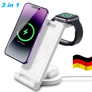 Wireless Charger Ladegerät Ladestation 3 in 1 Für Apple Watch Airpods iPhone - Zdjęcie 1 z 8