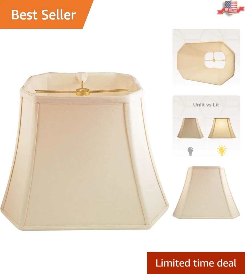 Royal Designs DBS 710 11eg 11" Rectangle Cut Corner Basic Lamp Shade Eggshell 4