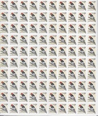 Scott 3032, Red Headed woodpecker, 1999, Full Mint sheet of 100, NH - Image 1 of 2