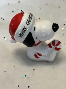 Vintage Snoopy Zuckerstange Keramik Weihnachtsschmuck 1977 - Bild 1 von 8