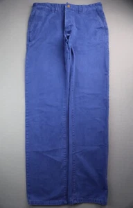 Men's Asos Chino Pants Slim Fit Blue Size 32x34 (Measure 32x32) Button Fly - Picture 1 of 8