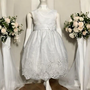 American Princess Girl Special Occasion White Dress Size 2T Kid Wedding Birthday - Picture 1 of 11