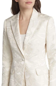 TED BAKER Majia deco floral print jacquard formal dressy suit jacket blazer 0 6 - Picture 1 of 11