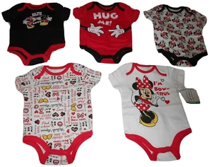 NEW NWT DISNEY BABY LOT 5 ONSIES MINNIE MICKEY SHOWER GIFT SET GIRLS 6-9 MONTHS - Picture 1 of 6