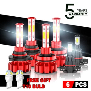 LED Headlight + Fog Light Bulbs Combo For Chevy Silverado 1500 2500HD 2007-2015 - Picture 1 of 16