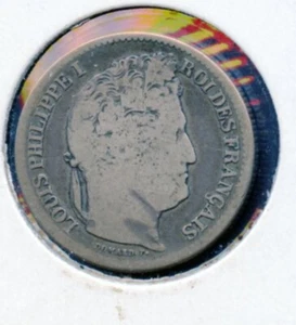 FRANCE 1835 2 FRANC LOUIS PHILLIPE SILVER CIRCULATED COIN YOU DO THE GRADING - Picture 1 of 2