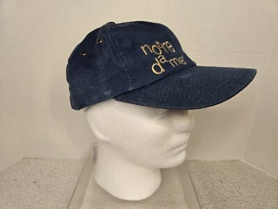 Boné Notre Dame Starter Hat azul marinho alça ajustável chapéu certo 100% algodão - Imagem 1 de 4