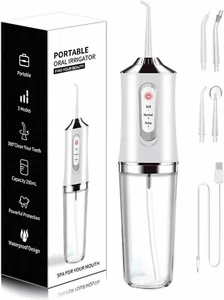 Kabellose Zahnseide Dental Munddusche Zahnreiniger 4 Strahlspitzen - Bild 1 von 7