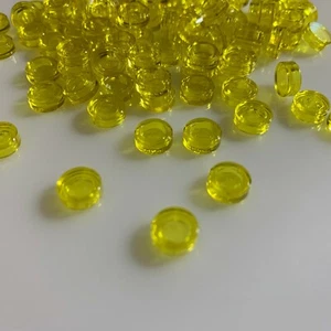 100 pro Set NEU LEGO transparent gelb 1x1 flache Fliese, rund (98138/4650500) - Bild 1 von 3