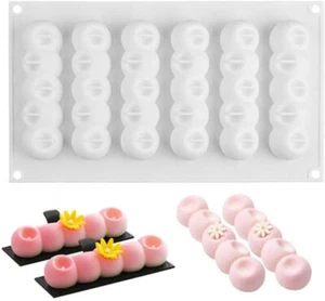 LOT OF 2 JOHO BAKING MOUSSE CAKE SILICONE MOULDS 6-CAVITY 3D LONG STRIP - Picture 1 of 4