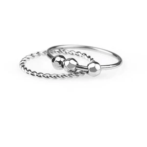 RETAIL $70 Mint & Lilly Dainty Stackable Beaded Fidget Ring Set*Size 5 - Picture 1 of 2