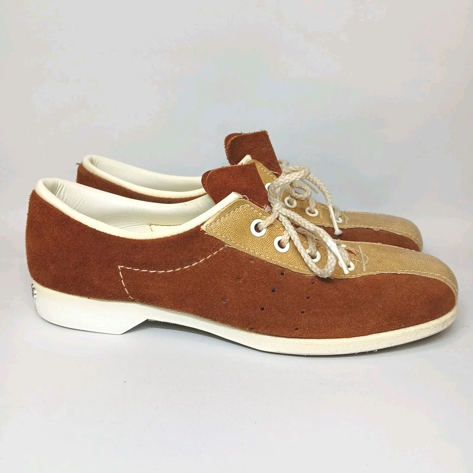 Zapatos de boliche AMF vintage de cuero gamuza marrón talla 6,5 VER DESCRIPCIÓN  Foto 1 de 4