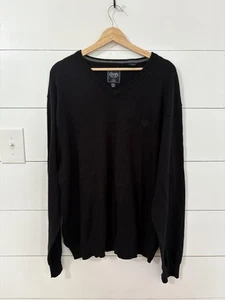 Chaps Pullover Herren 2XL schwarz V-Ausschnitt Baumwolle Kaschmir Pulli Logostickerei - Bild 1 von 7