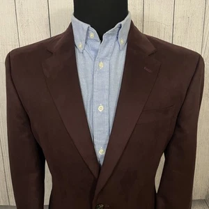 Lauren Ralph Lauren 42R Burgundy Faux Suede 2-Button Single-Vent Sports Coat - Picture 1 of 9