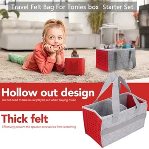 Red Tragbare Tragetasche Extra Space Filz Stofftasche Für Toniebox CU - Bild 1 von 23