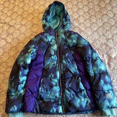 Xero Xposur Girl Winter Coat Jacket Size 14 Purple Blue Faux Fur Inner - Image 1 of 4