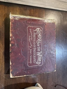 ANTIQUE 1892 BOOK GLIMPSES OF THE WORLD JOHN STODDARD PORTFOLIO OF PHOTOGRAPHS - Picture 1 of 6