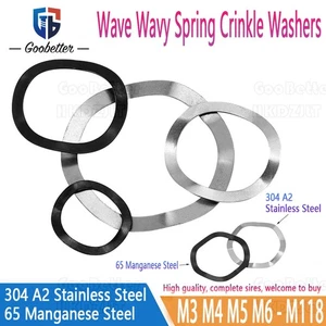 A2 Stainless / Manganese Steel Wave Wavy Spring Crinkle Washers Metric M3 - M118 - Picture 1 of 11