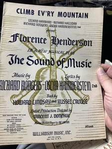 M FLORENCE HENDERSON Stage Musical Sheet Music THE SOUND OF MUSIC ‘Mountain’ - Picture 1 of 1