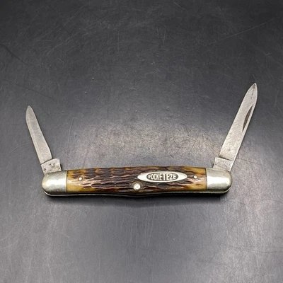 Винтажный карманный нож Robeson Pocketeze 623501 2 лезвия коричневый США хорошая защелка США - Изображение 1 из 4