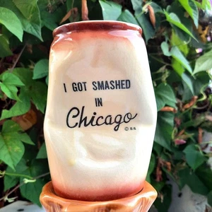 Vintage Ceramic I Got Smashed in Chicago Ceramic Smashed Can 1960s - Picture 1 of 8