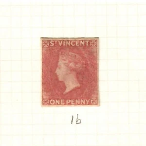St Vincent 1861 1 d rose.red imperf mint - Picture 1 of 1