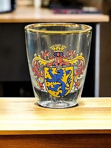 "Braunfels/Lahn Crest Lions Vintage Borde Oro Disparo Vidrio Recuerdo 2" - Imagen 1 de 2