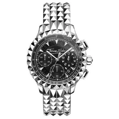 Genuine THOMAS SABO Men's Watch Rebel At Heart Chronograph Silver Black - image 1 of 4