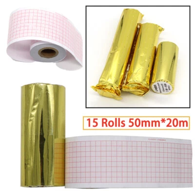 15 rollos de papel térmico apto para papel de impresión electrocardiógrafo ECG 50 mm * 20 m Foto 1 de 4