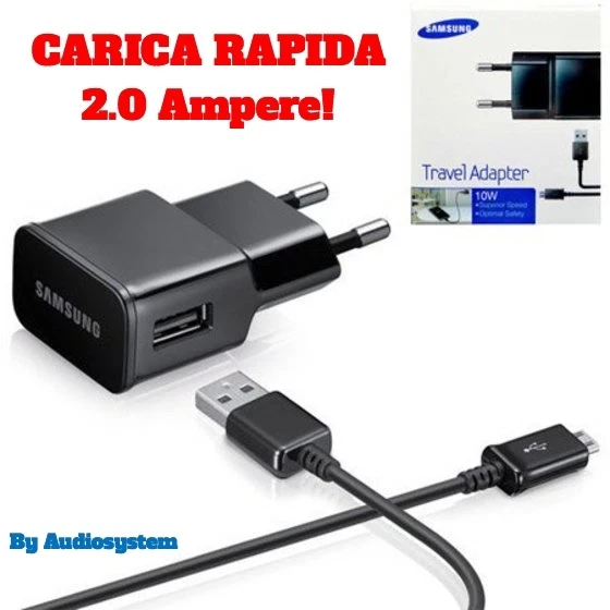 CARICA BATTERIA ORIGINALE SAMSUNG VELOCE PER GALAXY SM-A310 A510 A700 A710 2016 - Immagine 1 di 1