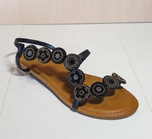 Bamboo Women Open Toe Ankle Strap Fashion Beaded Summer Sandals - Picture 1 of 12