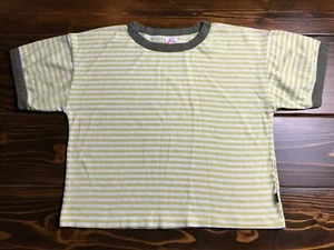 RVCA Shirt, Women's Size Medium, White Gold, Striped, Cropped - Picture 1 of 5