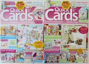 Lot of 2 UK Quick Cards Made Easy Pattern Magazines May 2014 & March 2015 - Picture 1 of 3