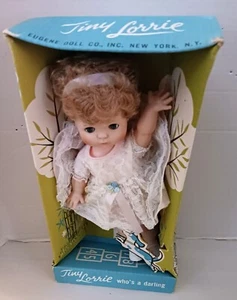 Tiny Lorrie Vintage Doll Vinyl 12 Blond Hair Blue Eyes Sleep Eugene 1142K in Box - Imagen 1 de 5