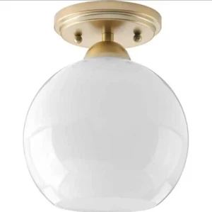 Progress Lighting Carisa Collection 7-3/8 in. 1-Light Mid Century Flush Mount - Picture 1 of 7