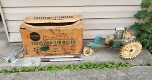 Rare Vintage Sears Roebuck Tractor Walking Traveling Lawn Sprinkler ORIGINAL BOX - Picture 1 of 12