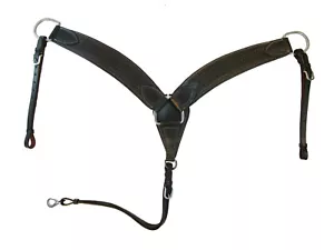 WESTERN COLLARE PETTO PLEASURE HORSE TRAIL CESTINO TESSITURA VIRATA IN PELLE TOOLED - Foto 1 di 6
