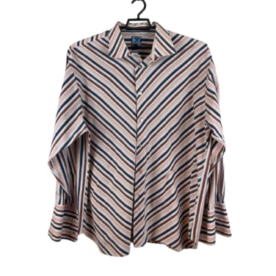 Raw Blue Nu Realms Mens Shirt 3XL Multicolor Striped Long Sleeve  Cuffed - Image 1 of 4