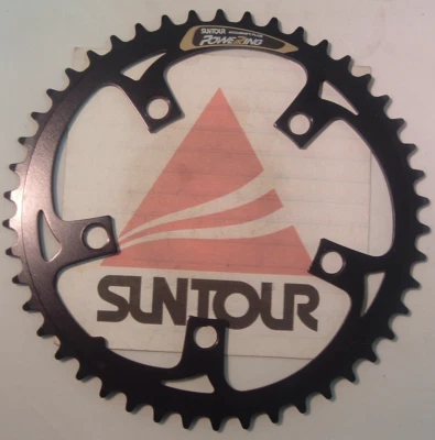 Plato SunTour Japón Power Ring 46Tx 110BCD aleación MTB NUEVO/NOS 3x9 velocidades-como nuevo Foto 1 de 4