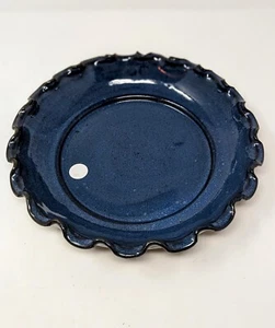 Owens Original Pottery Pie Plate in Cobalt Blue Color - Picture 1 of 3