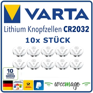 VARTA | CR2032 | 3 Volt | Lithium Knopfzelle Knopfbatterie | 10x Stück - Bild 1 von 1