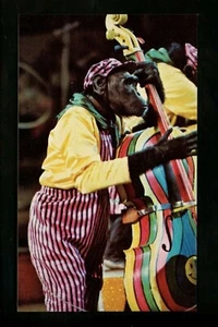 Circus chrome postcard Ringling Bros. Barnum & Bailey monkey music instrument - Picture 1 of 2