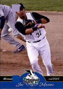 2013 Missoula Osprey Grandstand 23 Joe Munoz Hacienda Heights California CA Card