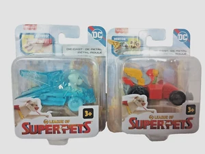 2 DC League of Super-Pets Merton & Spaceship Krypto Mattel Die-Cast Card damage - Picture 1 of 9
