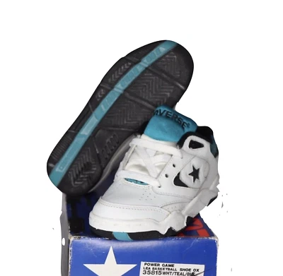 NOS Vintage 90s Converse Power Game Lea Ox Basketball Shoes Sneakers Child 11.5C - Image 1 of 4