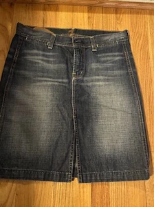 7 For All Mankind Medium Wash Baumwolle Denim Jeansrock Gr. 29 Neu Sehr Süß Sexy - Bild 1 von 8