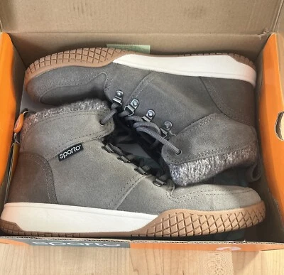 Sporto S-Abby Ankle Bootie Women's Size 9.5M Gray/White Leather Suede *fading - Image 1 of 4