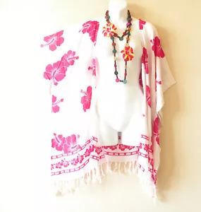 CG40 Floral Batik Cardigan Duster Kimono Open Plus Jacket Coverup Top up to 5X - Picture 1 of 7