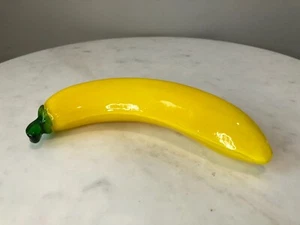 Arte estilo Murano vidrio plátano fruta verde tallo soplado a mano decoración - Imagen 1 de 6